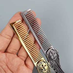 Peine para Barba de Acero Inoxidable de Alta Calidad, 1 Pieza, Portátil, Tamaño de Bolsillo, Personalizable, Herramienta para Peinar Barba y Cabello para Hombres - Product Image 4