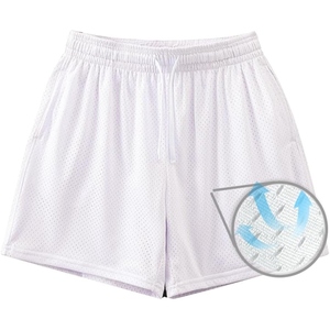 กางเกงขาสั้นออกกำลังกายผ้าตาข่ายสำหรับผู้ชาย พิมพ์โลโก้ได้ น้ำหนักเบา แห้งเร็ว ระบายอากาศดี ดีไซน์สำหรับวิ่งและเล่นกีฬา - Product Image 2