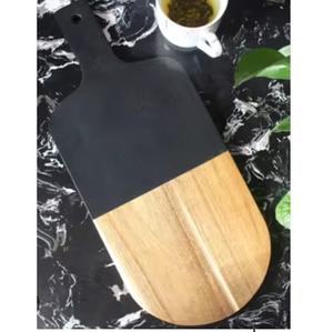 Planche à découper les fruits portable en bois, finition bicolore, pour la viande et le fromage - Product Image 3