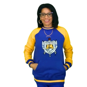 Sudadera con Capucha y Bolsillo con Escudo de Sigma Gamma Rho, Sudadera Cálida de Forro Polar, Manga Larga, Estilo Casual, Bordado Personalizado OEM ODM - Product Image 1