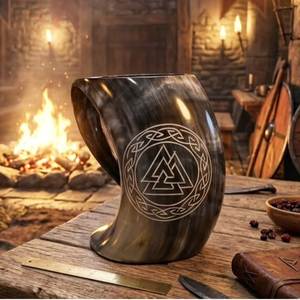 Authentique 100% Original Style Viking Chopes et Verres à Mead en Corne de Buffle Polie Produit Phare - Product Image 1