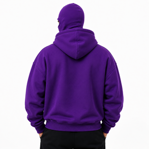 Sweat à capuche zippé pour homme, coupe oversize, en molleton de coton premium, avec cagoule intégrale, Fournisseur de marques privées - Product Image 4