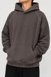 Sweat à capuche pour homme en polaire, coupe ample, couleur unie, avec poche, style décontracté, tendance, pour l'automne, surdimensionné, faible MOQ, qualité supérieure - Product Image 5
