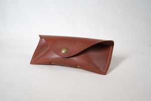 Luxury <b>Slim</b> Genuine Leather Glasses Cover Handmade Cowhide Pouch Soft Vintage Travel Spectacles Case Holder LGC-0019 - Product Image 1