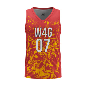 เสื้อบาสเก็ตบอลสีแดงแบบกำหนดเอง พิมพ์ลายแบบซับลิเมชั่น แขนกุด ระบายเหงื่อได้ดี ผ้าตาข่าย โพลีเอสเตอร์ 100% เสื้อกีฬาสำหรับทุกเพศ - Product Image 5