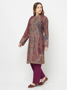 Veste longue tissée en cachemire de luxe Safaa Jamawar - Product Image 2