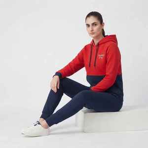 Women's Color Blocked Hooded <b>Fleece</b> Tracksuit Set Full Sleeve Casual Sportswear With Pocket Regular Fit <b>All</b> Seasons - Product Image 5