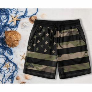 Dry Camo Print Beachwear Summer Mesh Swim Trunks for <b>Men</b> and Tie-Side <b>Bikini</b> for Women - Product Image 3