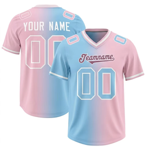 Custom American Football Jersey V-Neck Gradient Color Sublimated Print Breathable Polyester Unisex Adult Teamname 00 - Product Image 2