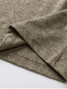 Men's V-Neck Short Sleeve Solid Cotton Casual T-Shirt Regular Fit Breathable Enzyme Wash Jersey Fabric 180g Eco-Friendly - Product Image 5