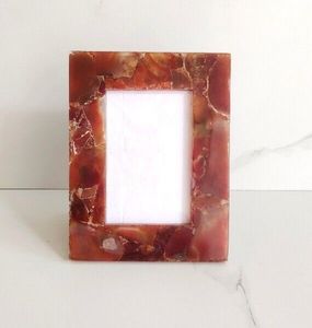 Rectangular Wood Mirror <b>Frame</b> with Coral Beaded Edge and Tropical Leaf Print Eco-Friendly Handmade Modern <b>Wall</b> Decor - Product Image 2