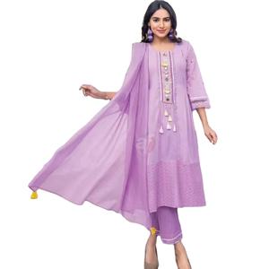 Conjunto Kurti de trabajo de secuencia de bordado de último diseñador de Fab Zone, rayón de algodón puro de alta calidad, fiestas étnicas indias paquistaníes - Product Image 1