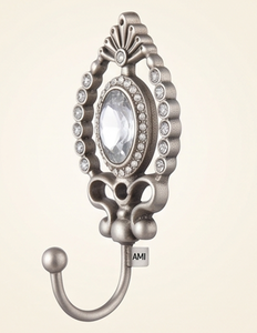 Antique Handcrafted Vintage Metal Wall <b>Hook</b> With Crystal Accent Single <b>Hook</b> For Clothing Storage - Product Image 1