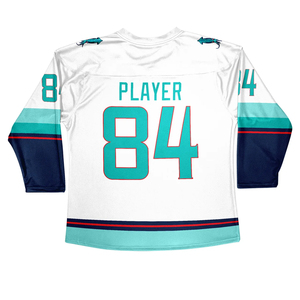 Maillots de hockey sur glace personnalisés OEM, design personnalisé, drapeau imprimé, nom/nombre en twill, couleurs et logos personnalisés pour les clubs, les équipes et les ligues - Product Image 4