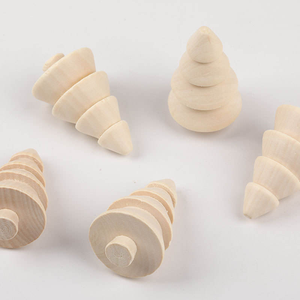 Mini sapin de Noël en bois naturel à 4 couches, décorations en bois à peindre soi-même pour enfants, artisanat en bois et décorations murales - Product Image 5