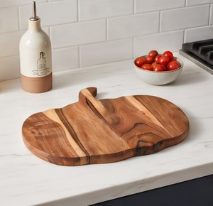 Planche à découper en bois en forme de citrouille avec tige, grain de bois naturel, dernière nouveauté - Product Image 4