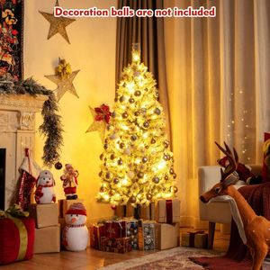 5 Feet Pre-Lit Snow Flocked Christmas <b>Tree</b> with 9 <b>Lighting</b> Modes Elegant Holiday Decoration - Product Image 6