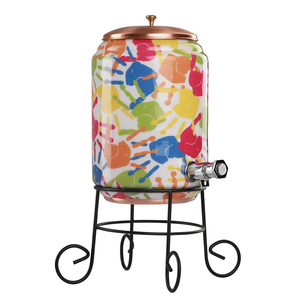 Fontaine à eau froide de luxe en cuivre émaillé brillant imprimé, avec texture marbre moderne, robinet en laiton et support, pour hôtels - Product Image 2