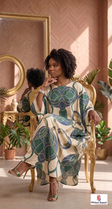 Vestido Kaftán Largo de Rayón con Estampado Personalizado para Mujer, Estilo Bohemio, para Vacaciones de Verano en la Playa, con Lazos para Atar - Product Image 6