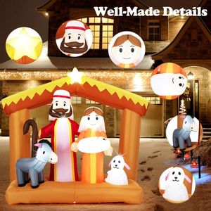 Presepe Gonfiabile Natalizio di 1,8 Metri con Luci LED Integrate per Decorazioni Esterne - Product Image 6
