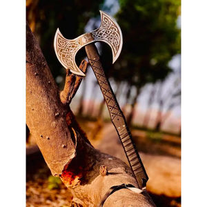 Burraq 34" Custom Handmade Stainless Steel Rosewood Handle DIY Industrial Tomahawk Bearded <b>Axe</b> Outdoor Father's Day Gift - Product Image 6