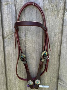 Têtière en cuir occidental faite à la main de haute qualité, ornée de motifs sculptés à la main, pour équipement de cowboy et d'équitation - Product Image 2