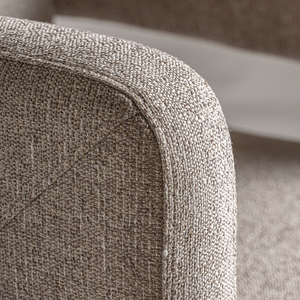 Sillón Contemporáneo de Teca, Sillón Tapizado con Brazos Curvos, Asiento Cómodo con Cojín de Soporte, para Hogar, Oficina, Hotel - Product Image 6