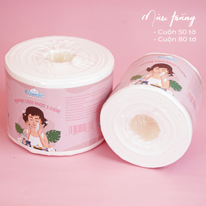 กระดาษเช็ดหน้าแบบม้วน 1 ชั้น ผลิตจากเยื่อไม้บริสุทธิ์ นุ่ม แห้ง 80 แผ่น ขนาด 20x20 ซม. ใช้แล้วทิ้ง สำหรับเช็ดเครื่องสำอาง อ่อนโยนต่อผิว เหมาะสำหรับใช้ในบ้าน เดินทาง และความงาม - Product Image 1