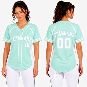 Camiseta de Béisbol para Mujer, Totalmente Personalizable, Ropa Deportiva con Logotipo y Diseño Personalizados, Transpirable, con Botones, Corte Regular - Product Image 4