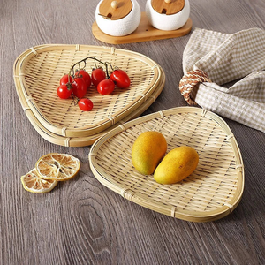 Plato de Bambú Tejido a Mano, Plato Multiusos de Bambú y Ratán, Bandeja Decorativa Ecológica, Plato de Bambú y Ratán - Product Image 6