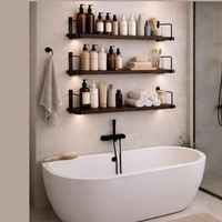 Étagère Murale Flottante d'Angle Moderne en Bois Marron Foncé à 3 Niveaux, Rangement Radial, Présentoir à Livres