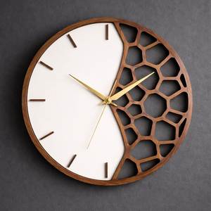 Elegant Handmade Wooden Wall <b>Clock</b> Natural Finish Decorative Wood <b>Clock</b> for Modern Home Office Cafe Restaurant Decoration - Product Image 4