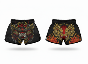 กางเกงขาสั้น MMA BJJ สำหรับชกมวยไทย คิกบ็อกซิ่ง ผลิตจากผ้าซาตินโพลีเอสเตอร์ รุ่นใหม่ล่าสุด เอวยางยืดสูง สำหรับผู้ชาย - Product Image 3