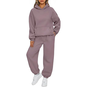 Conjunto Deportivo con Capucha para Mujer, Talla Personalizada, Sudadera Holgada de Manga Larga y Pantalones Deportivos, Ropa Casual Transpirable 2026 - Product Image 1