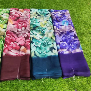 Premium quality sunshine georgette <b>saree</b> with <b>blouse</b> party wear <b>saree</b> export quality bulk supplier - Product Image 1