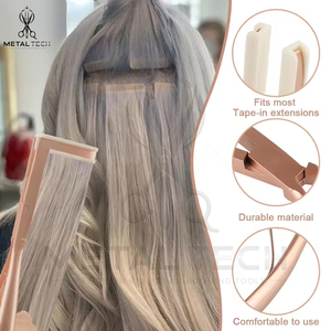Juego de Pinzas Profesionales para Extensiones de Cabello con Acabado Metálico Pastel, Mordazas de Silicona Suave, Herramientas de Unión con Resorte - Product Image 5