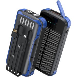 ขายส่ง เครื่องชาร์จพลังงานแสงอาทิตย์แบบพกพา 40000mAh รองรับการชาร์จเร็ว PD 20W พร้อมสายชาร์จในตัว 4 เส้น OEM SXN-PD40K-GRN พาวเวอร์แบงค์พลังงานแสงอาทิตย์ - Product Image 1