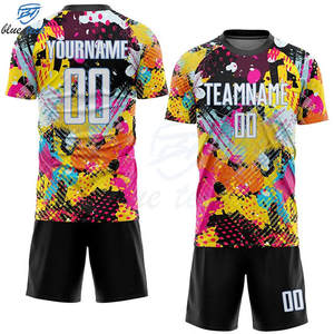 Conjunto de Uniforme de Fútbol Profesional Personalizado con Impresión, Camiseta y Pantalones Cortos de Talla Grande, Secado Rápido, Proveedor Mayorista - Product Image 2