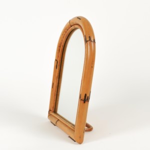 Handmade rattan cane <b>table</b> <b>mirror</b> cheapest cost statement <b>mirrors</b> for desktop <b>vanity</b> display - Product Image 5