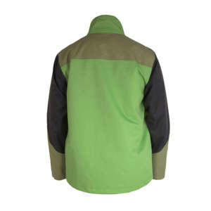 เสื้อแจ็คเก็ตซาฟารีฤดูหนาวสำหรับผู้ชาย ผ้าเดนิมเคลือบหนังแท้ ความหนาปานกลาง คอตั้ง กันน้ำ กระดุมเขาสัตว์ บริการ OEM - Product Image 2