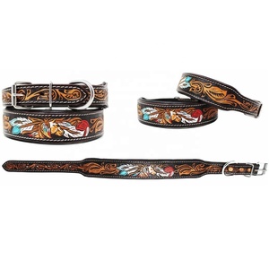 ปลอกคอสุนัขหนังแท้แบบ100% ทำจากสเตนเลสตอกหมุดโลหะแบบแข็งทำจากโลหะมีให้เลือกทุกขนาด - Product Image 1