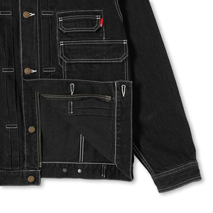 Veste en jean imperméable pour homme de haute qualité, taille et couleur personnalisables, style denim noir délavé tendance - Product Image 4