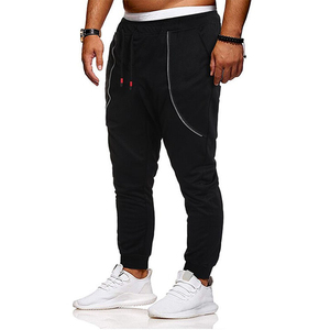 Pantalon de survêtement uni décontracté pour homme, coupe régulière, longueur cheville, idéal pour l'intérieur et l'extérieur - Product Image 2