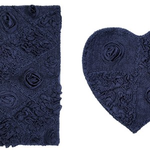 <b>Purple</b> Cotton <b>Bath</b> <b>Mat</b> Set Rectangle and Heart Shape Non-Slip Tufted for Home Bathroom Use - Product Image 6