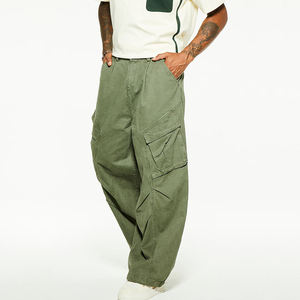 Pantalon cargo personnalisé tendance, coupe large, droite et ample, plusieurs poches, pantalon cargo pour homme - Product Image 3