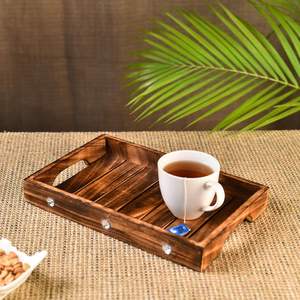 Bandeja de Madera para Servir con Asa, Multiusos, Colorida, para Servir Té y Café, Disponible al Precio Más Bajo para la Venta - Product Image 5