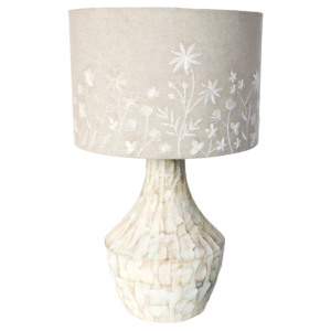 Lámpara de aceite de madera hecha a mano con acabado blanco envejecido - Decoración rústica moderna - Product Image 2