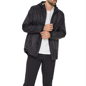 Veste coupe-vent unisexe résistante à l'eau avec fermeture éclair, doublure en maille, design patchwork, veste à capuche coupe-vent, vente en gros - Product Image 5