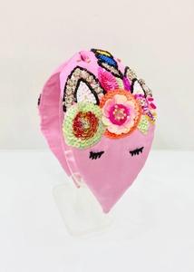 Serre-tête léger et durable fait main avec perles florales, coloré et brodé, pour femmes et filles, accessoire de cheveux rembourré de créateur - Product Image 1