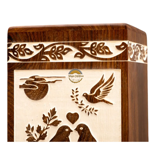 AYAANS Rosewood wooden Hand Carved Wooden Hot Selling cremation Urn <b>Box</b> for Adult Ashes Wholesale Cremation Urns (6X6X11)IN - Product Image 6